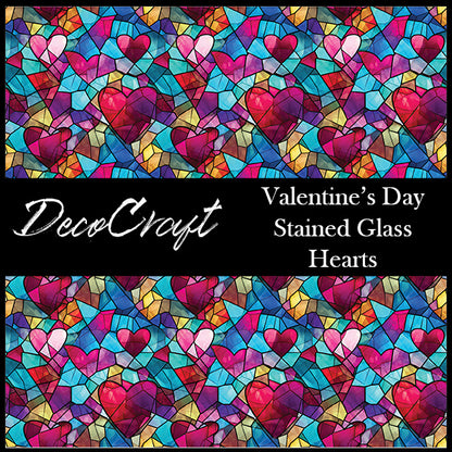 DecoCraft- Stained Glass - Valentine's Day - Hearts I