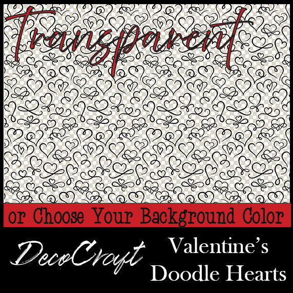 DecoCraft - Transparent - Valentine's Day - Doodle Hearts