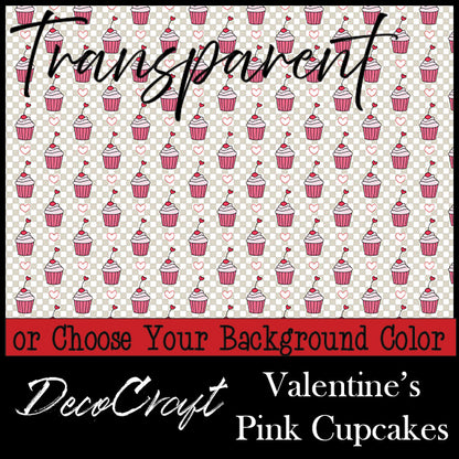 DecoCraft - Transparent - Valentine's Day - Pink Cupcakes
