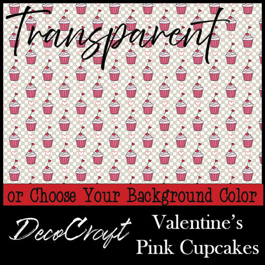 DecoCraft - Transparent - Valentine's Day - Pink Cupcakes