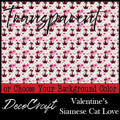DecoCraft - Transparent - Valentine's Day - Siamese Cat Love