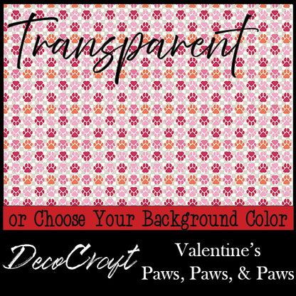 DecoCraft - Transparent - Valentine's Day -Paws, Paws, & Paws