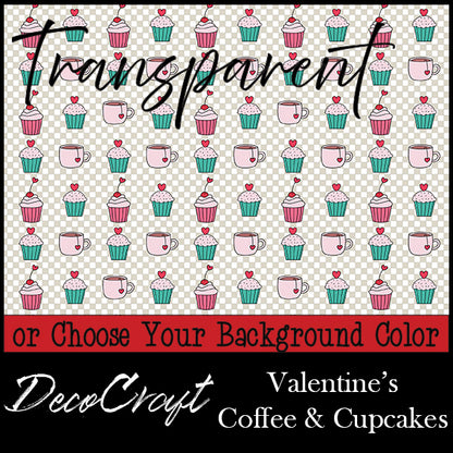 DecoCraft - Transparent - Valentine's Day - Coffee & Cupcakes
