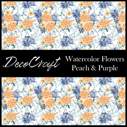 DecoCraft - Flowers & Greenery - Water Color Flowers - Peach & Purple
