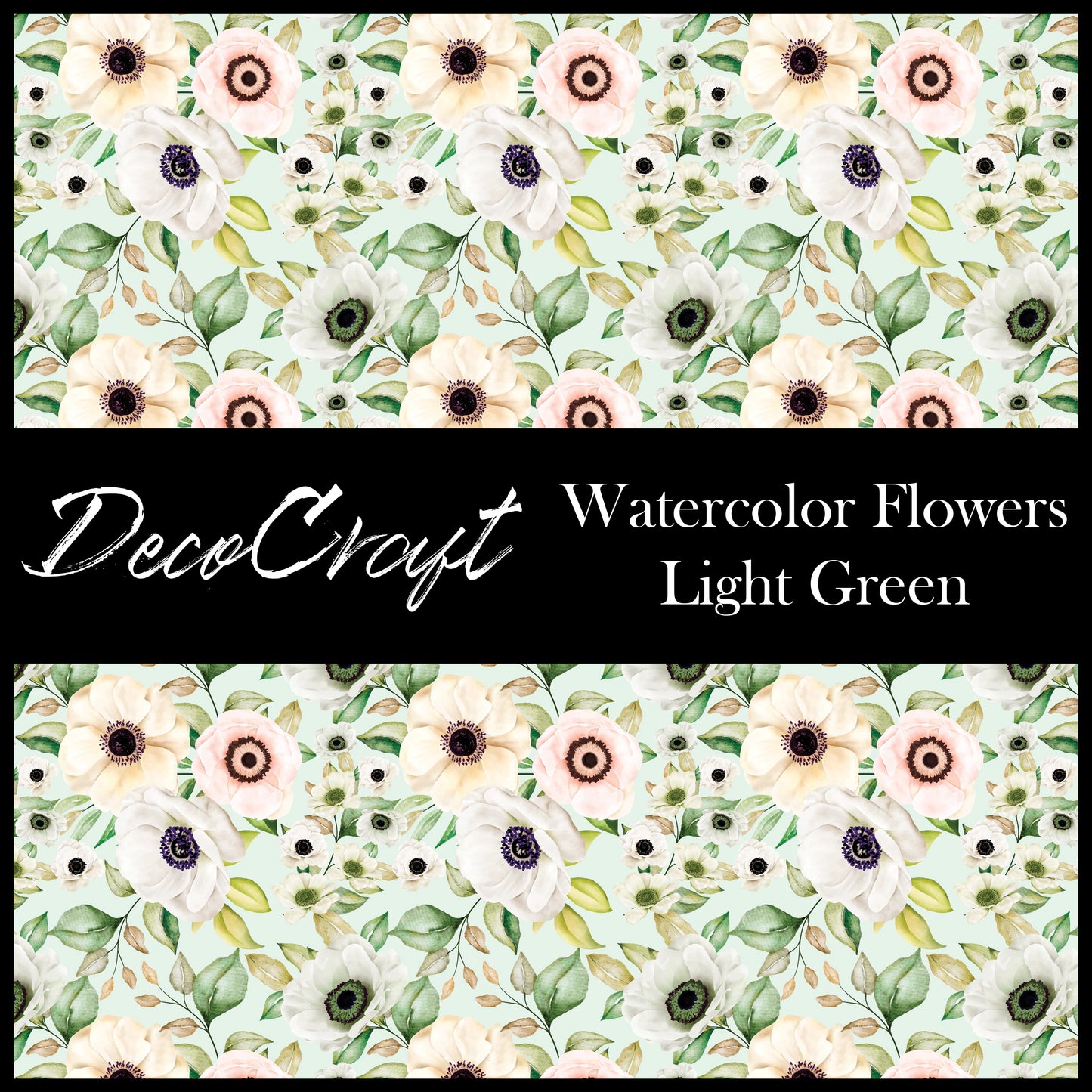 DecoCraft - Flowers & Greenery - Water Color Flowers - Light Green