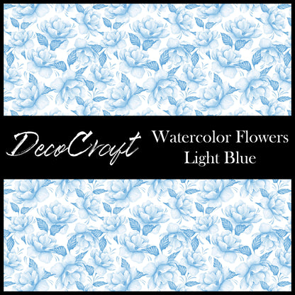 DecoCraft - Flowers & Greenery - Water Color Flowers - Light Blue