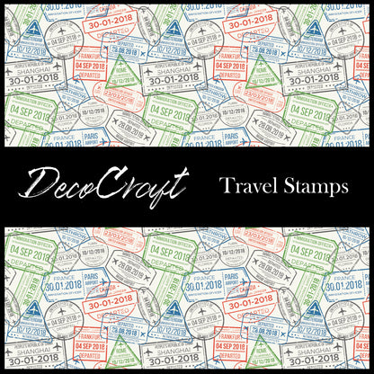 DecoCraft - Travel- Water Color Flowers - Travel Stamps