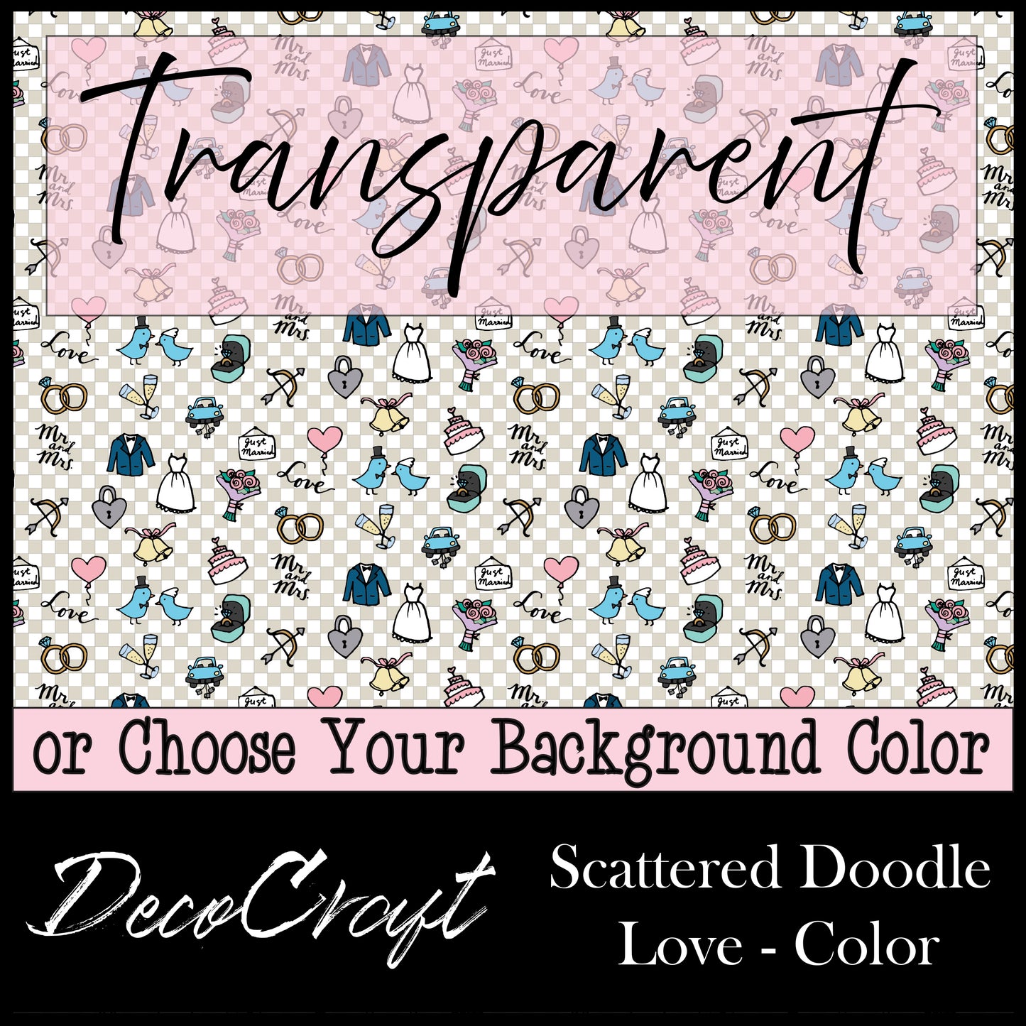 DecoCraft - Wedding - Scattered - Doodle Love - Color
