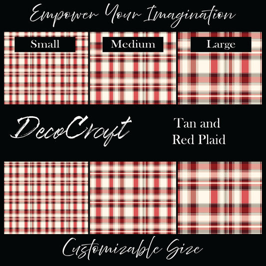 DecoCraft Christmas - Tan and Red Plaid