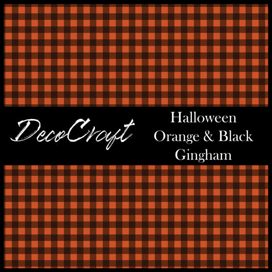 DecoCraft - Halloween - Orange & Black Gingham