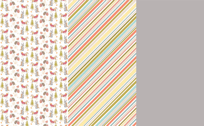 DecoCraft - Designs by Hope Yoder - Terrific Trios - Fox, Stripes, & Grey Solid (1 Sheet)