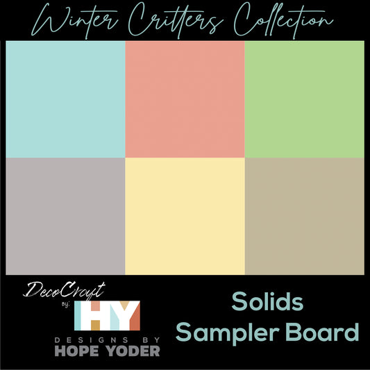 DecoCraft - Designs by Hope Yoder - Solids Sample Board (1 Sheet)