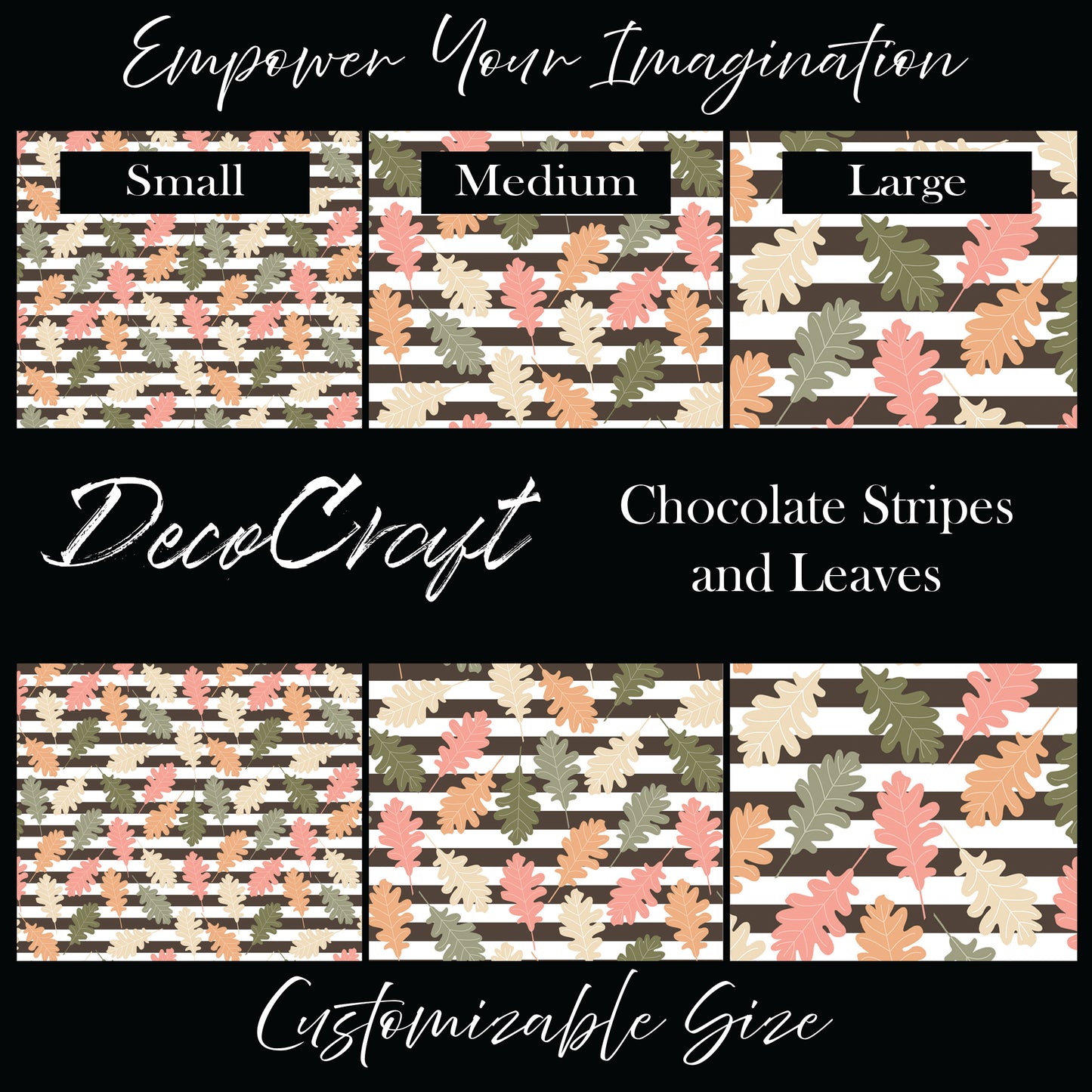 DecoCraft - Fall/Autumn - Chocolate Stripes & Leaves