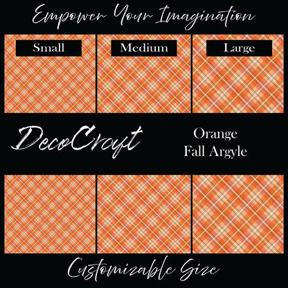 DecoCraft - Plaid - Orange Fall Argyle