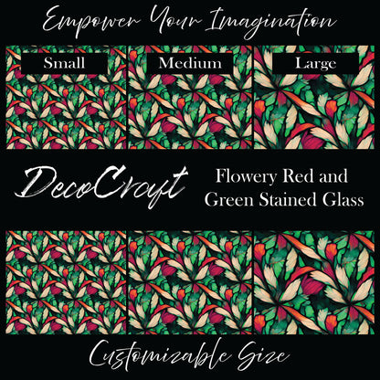 DecoCraft Stained Glass - Christmas - Flowery Red and Green