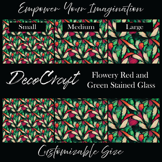 DecoCraft Stained Glass - Christmas - Flowery Red and Green