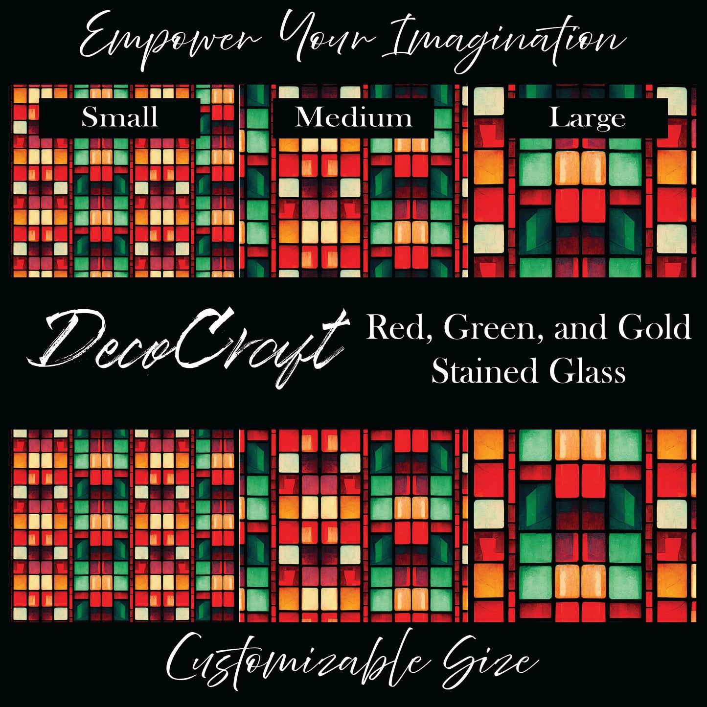 DecoCraft Stained Glass - Christmas - Red, Green, and Gold