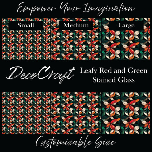 DecoCraft Stained Glass - Christmas - Leafy Red and Green