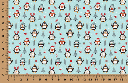 DecoCraft Christmas - Penguins- Winter Fun - Blue Penguins