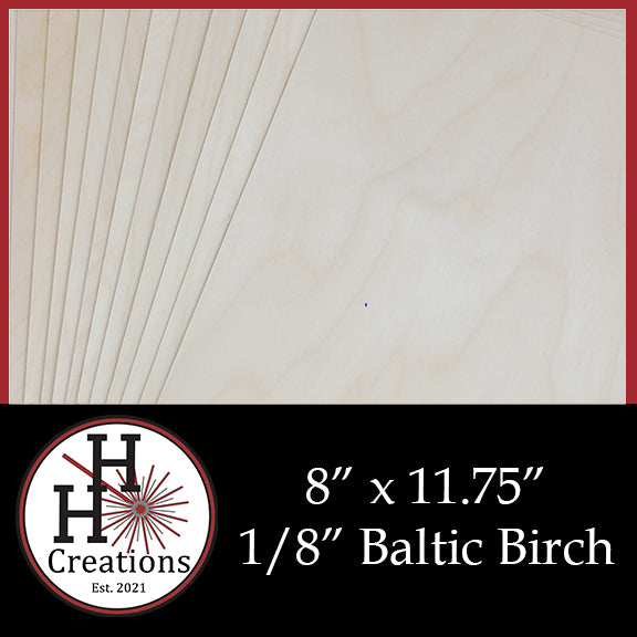 1/8" - B/BB - Premium Baltic Birch Plywood 8" x 11.75"