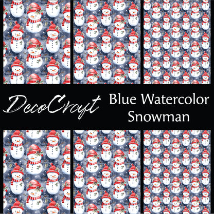 DecoCraft Christmas - Snowman - Blue Watercolor Snowman