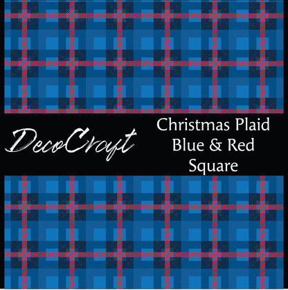 DecoCraft Christmas - Plaid - Christmas Plaid Blue and Red Square