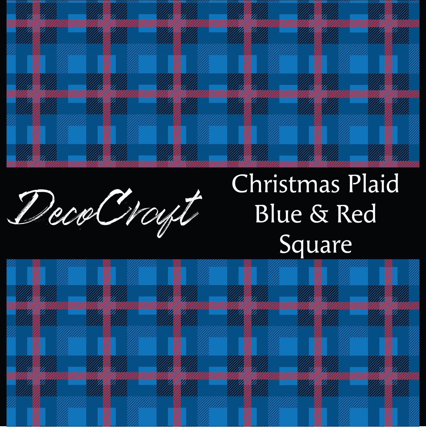 DecoCraft Christmas - Plaid - Christmas Plaid Blue and Red Square