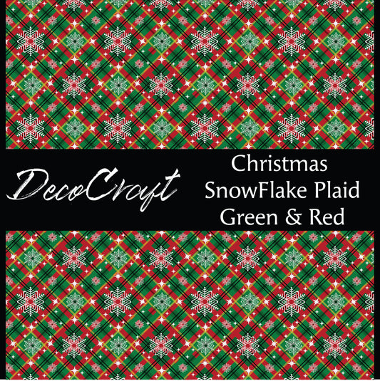 DecoCraft Christmas - Plaid - Snowflake Plaid Green and Red