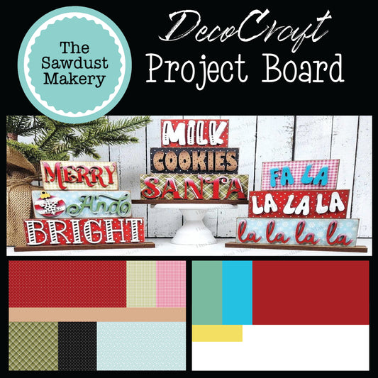 DecoCraft - The Sawdust Makery- Project Board - Christmas Word Stackers