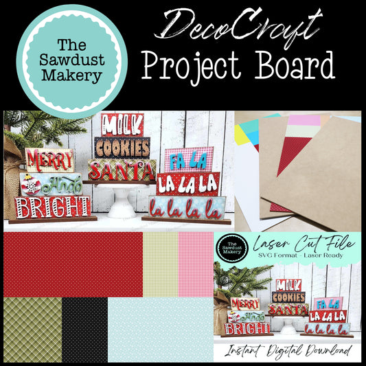 DecoCraft - The Sawdust Makery- Project Board - Christmas Word Stackers