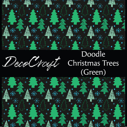 DecoCraft Christmas - Doodle Christmas Trees Green