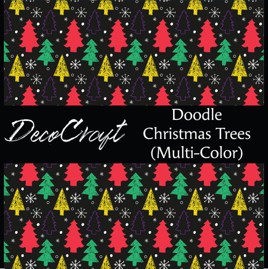 DecoCraft Christmas - Doodle Christmas Trees Multi-Color