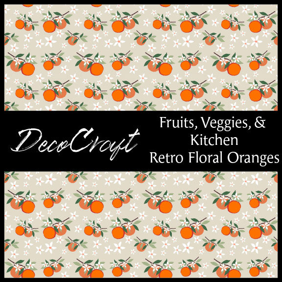 DecoCraft - Fruit, Veggies, & Anything found in the Kitchen- Retro Floral Oranges