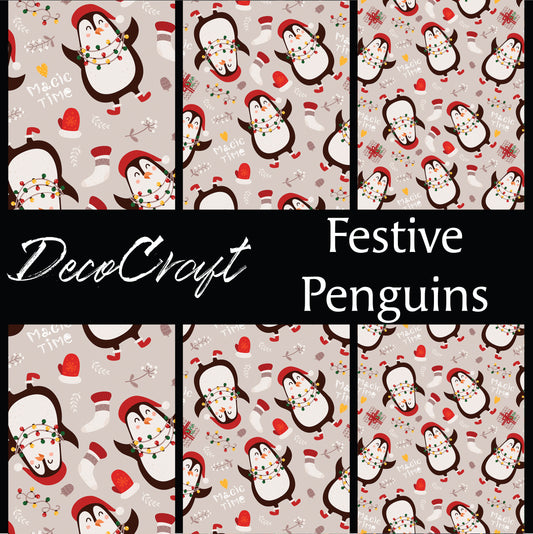 DecoCraft Christmas - Penguins- Winter Fun - Festive Penguin