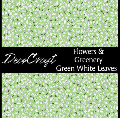 DecoCraft - Flowers & Greenery - Green White Leaves