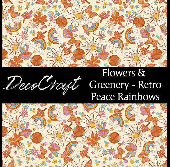 DecoCraft - Flowers & Greenery - Retro Peace Rainbows
