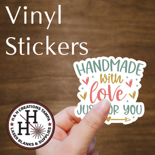 Vinyl Stock Business Stickers - Handmade with Love - Just for You