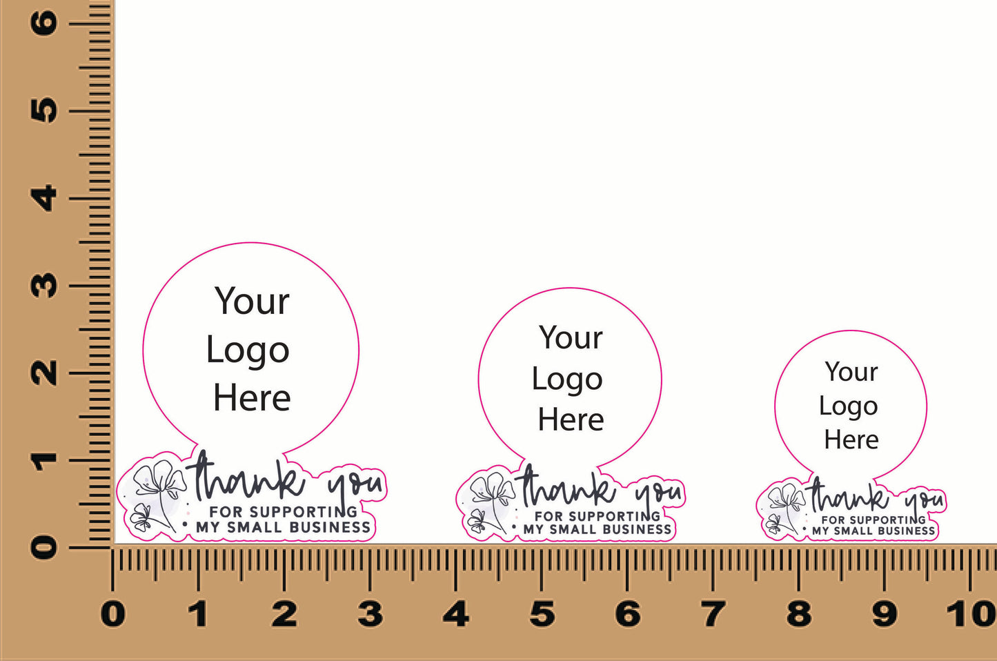 Custom Logo - Vinyl Business Sheet Stickers - Thank you for Supporting My Small Business