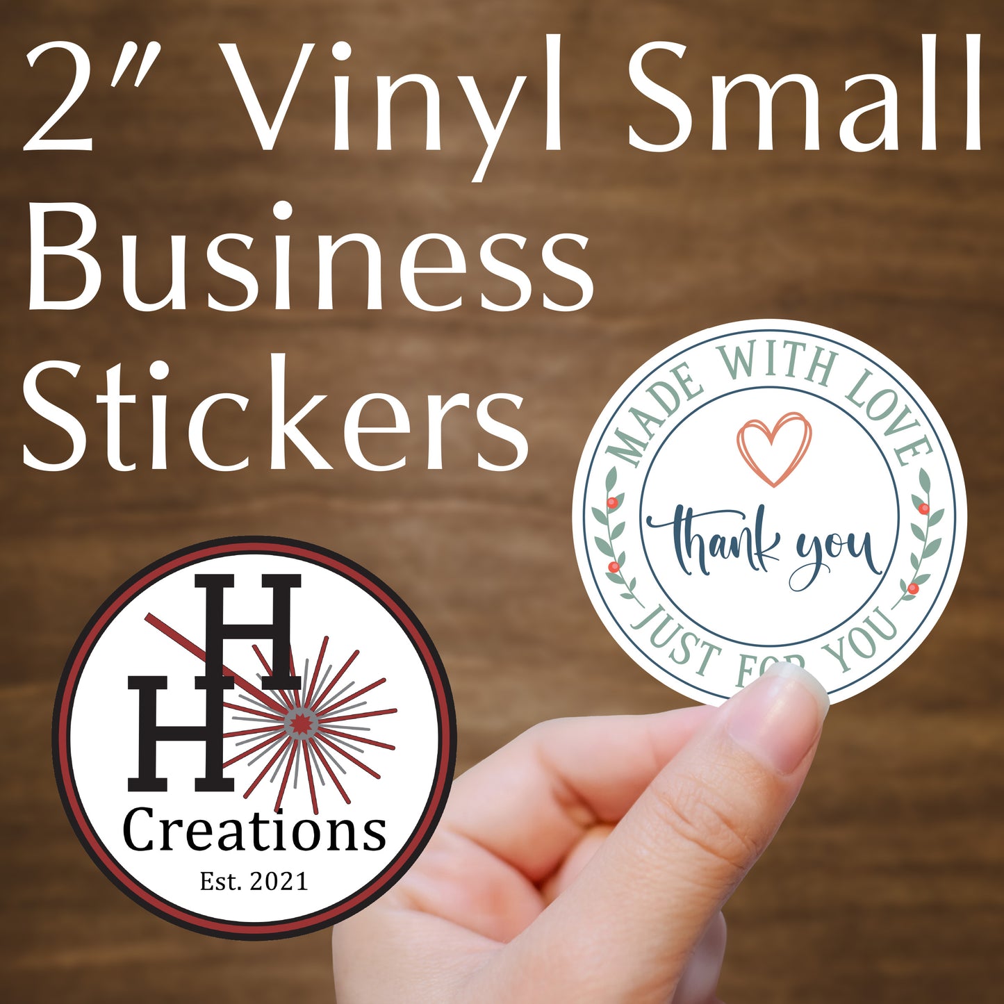 Vinyl Stock Business Stickers - Thank You/Made with Love