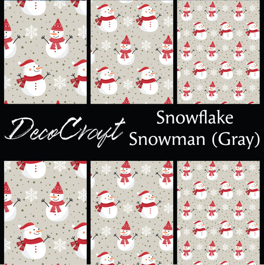 DecoCraft Christmas - Snowman - Snowflake Snowman Gray