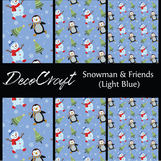 DecoCraft Christmas - Snowman - Snowman and Friends Light Blue