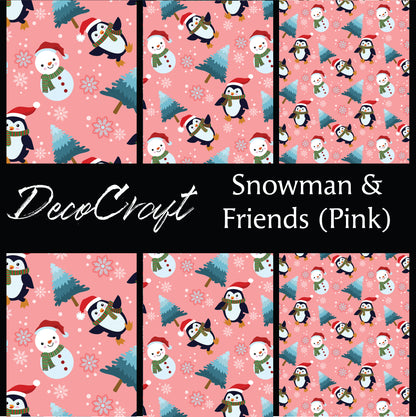 DecoCraft Christmas - Snowman - Snowman and Friends Pink