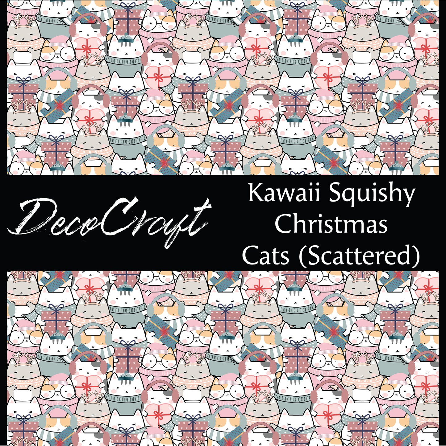 DecoCraft Christmas - Christmas Cats- Kawaii Squishy Christmas Cats - Scattered