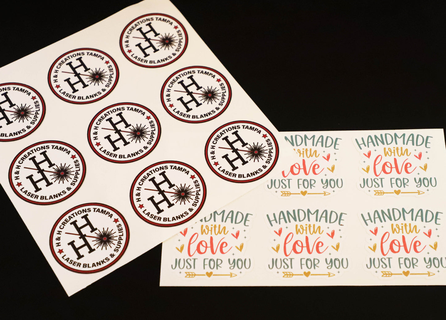 Vinyl Stock Business Stickers - Thank You/Hand Made with Love You - For Shopping at My Small Business