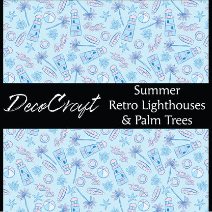 DecoCraft - Summer - Retro Lighthouse & Palm Trees