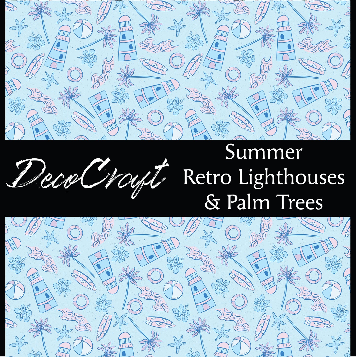 DecoCraft - Summer - Retro Lighthouse & Palm Trees