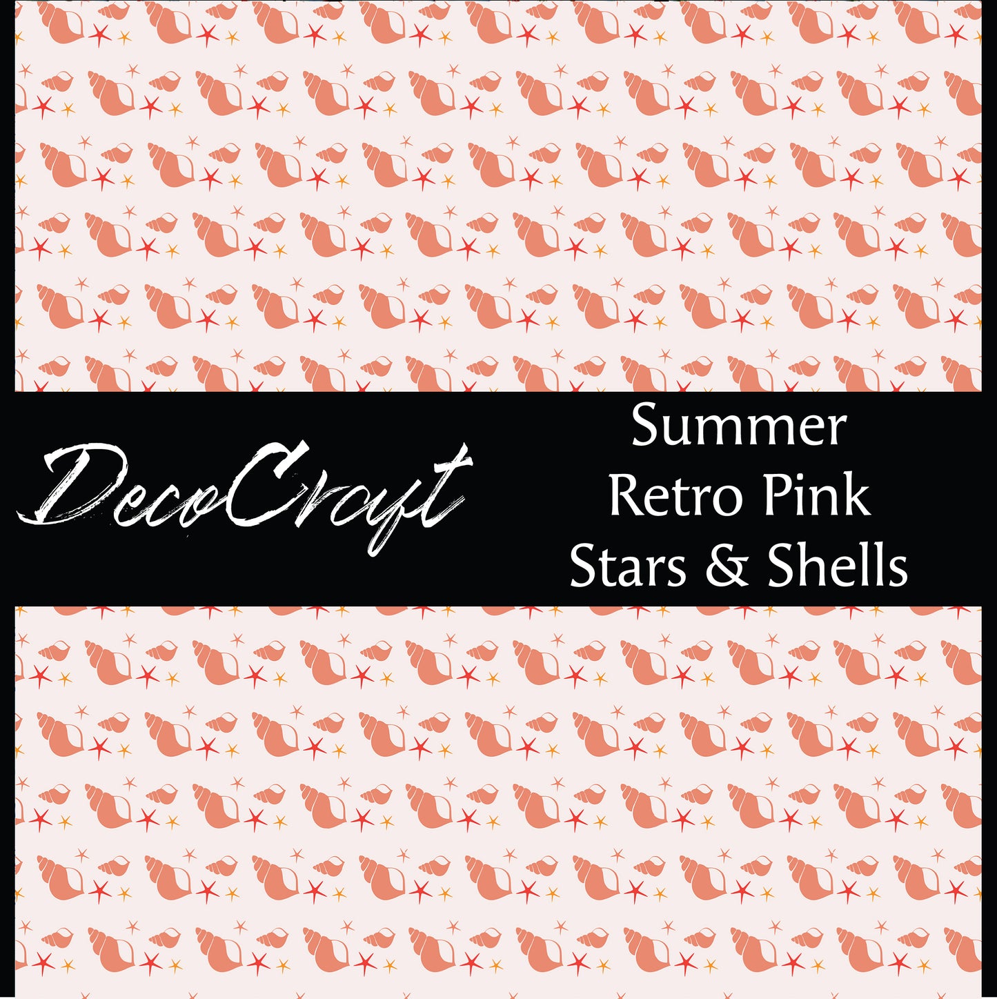 DecoCraft - Summer - Retro Pink Stars & Shells