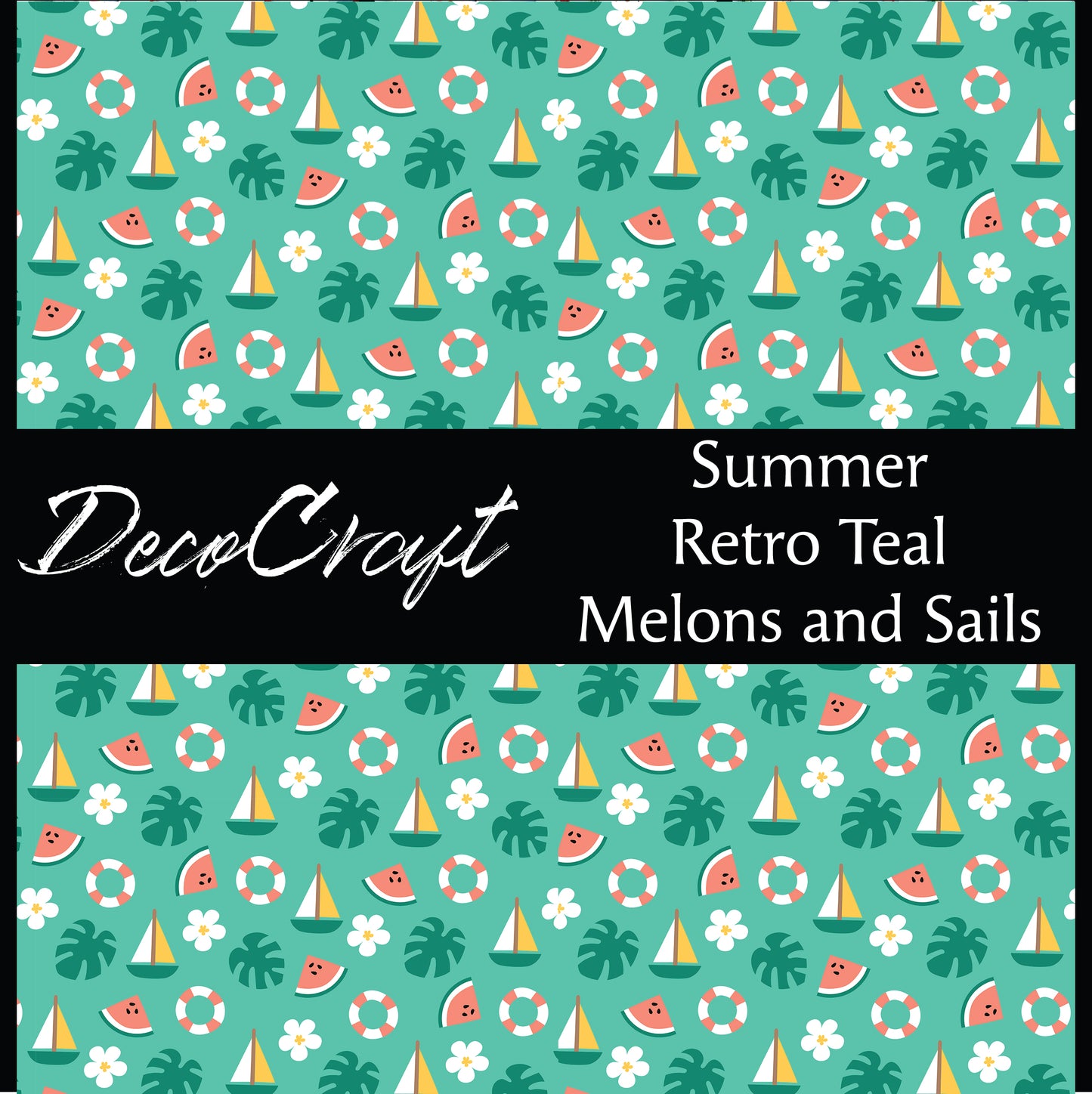 DecoCraft - Summer - Retro Teal Melons & Sails