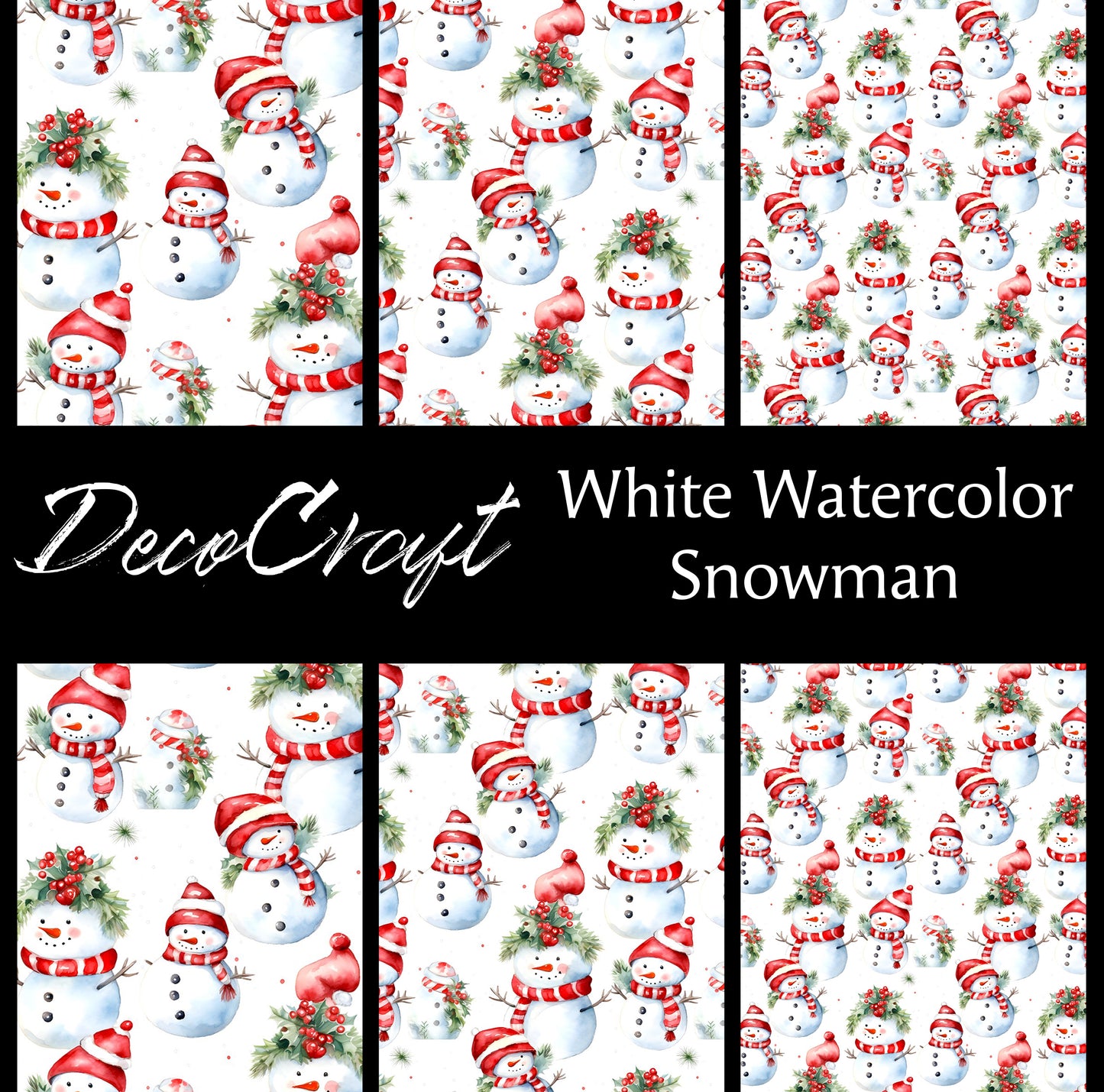 DecoCraft Christmas - Snowman - White Watercolor Snowman