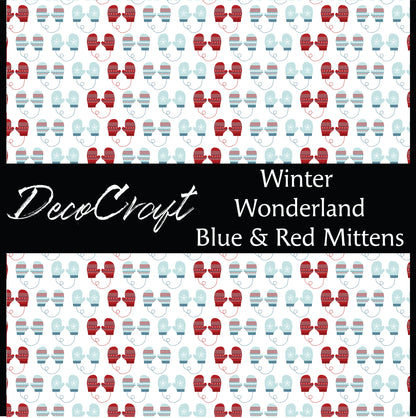 DecoCraft Christmas - Winter Wonderland - Blue and Red Mittens